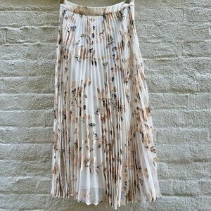 REISS Alisandra Floral Pleated Midi Skirt Sz 4